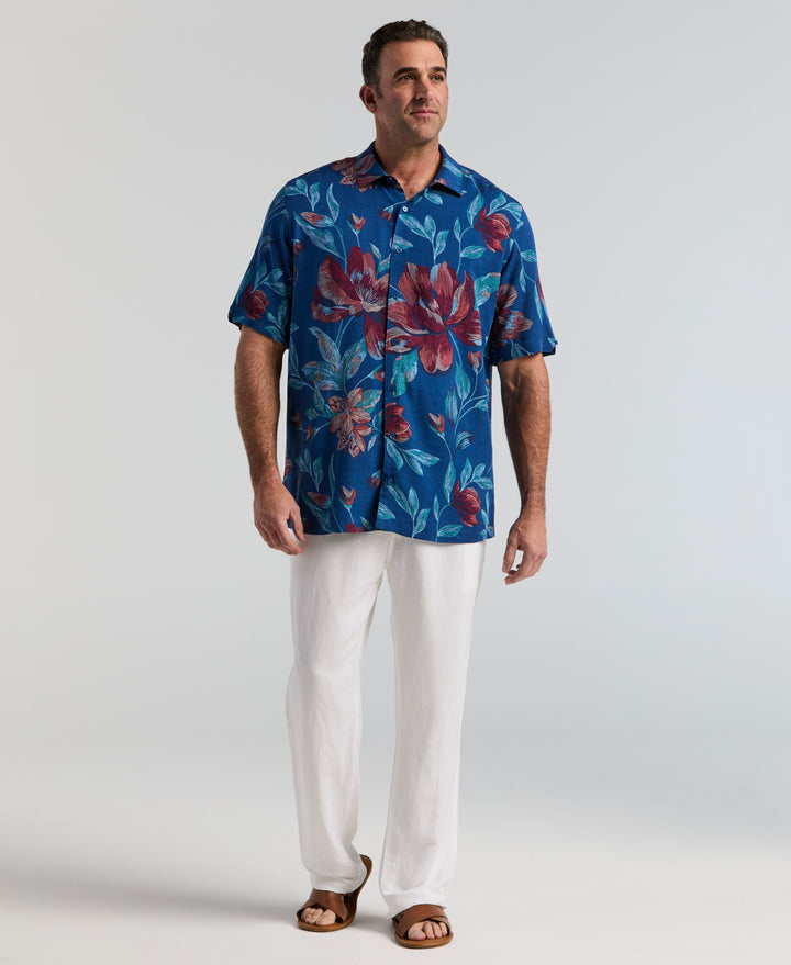 POINTILISM FLORAL PRINT (Navy Peony) 