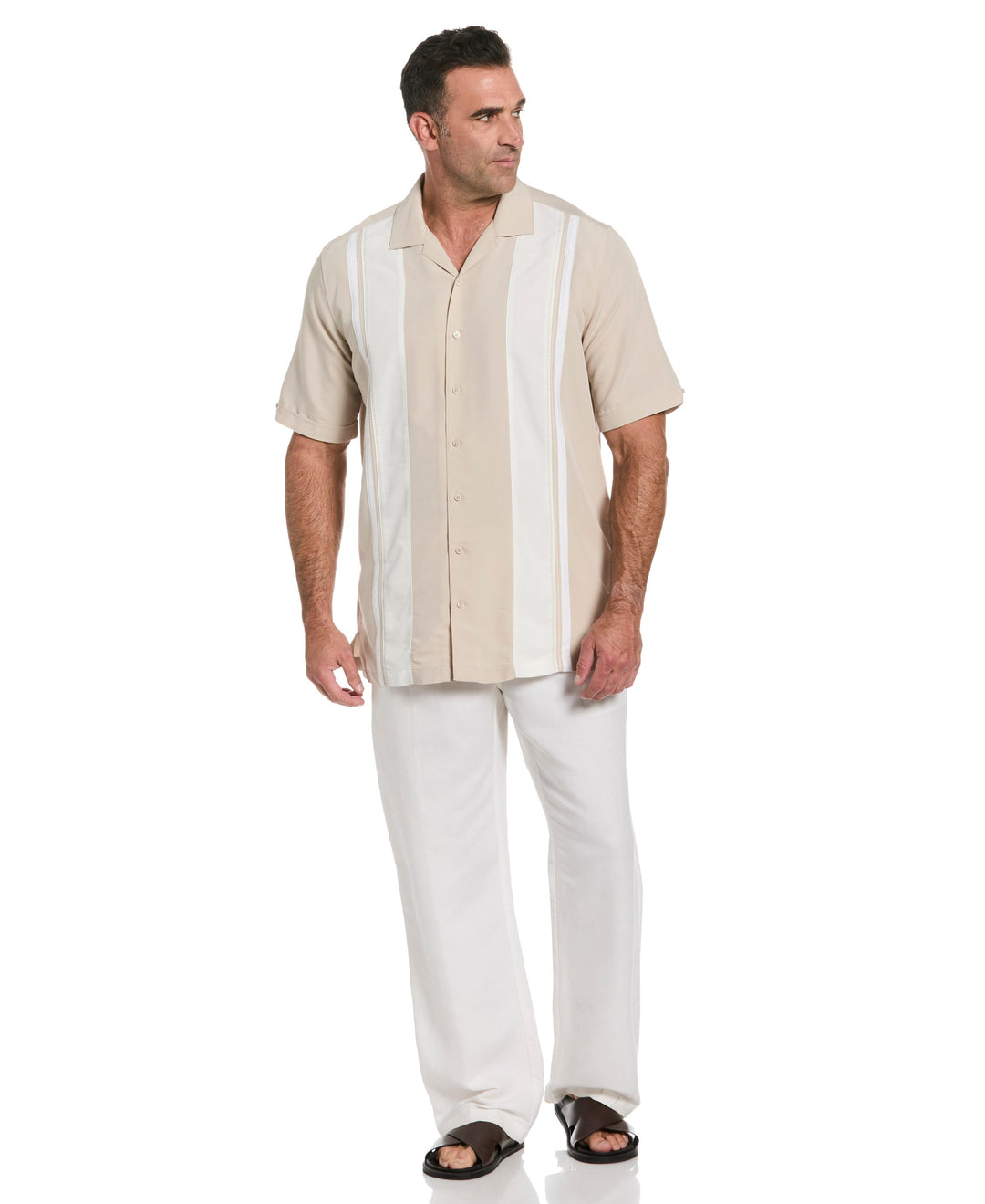 Big & Tall Soft Touch Color Block Shirt (Island Fossil) 