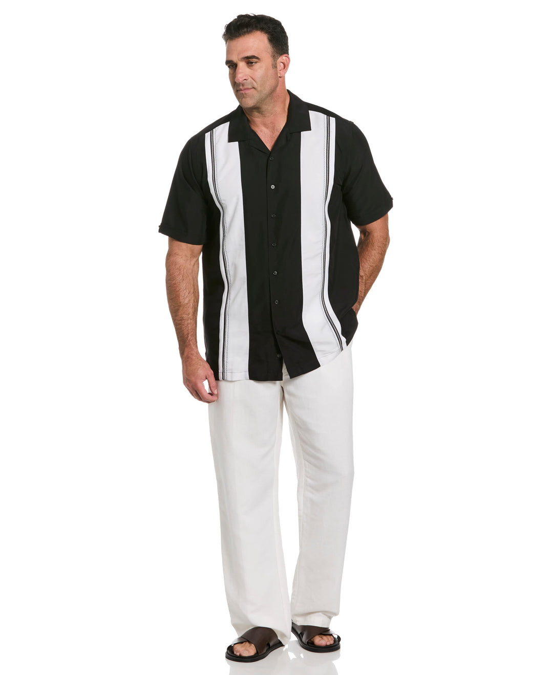Big & Tall Soft Touch Color Block Shirt (Jet Black) 