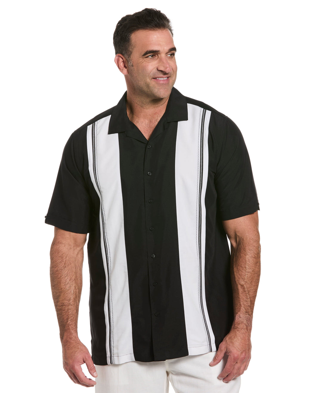 Big & Tall Soft Touch Color Block Shirt (Jet Black) 
