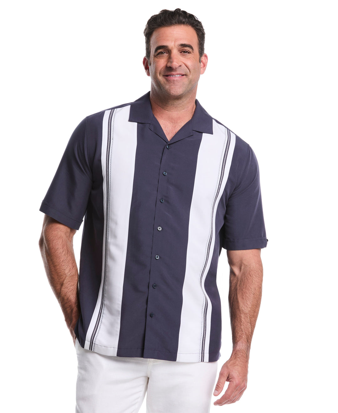 Big & Tall Soft Touch Color Block Shirt (Mood Indigo) 