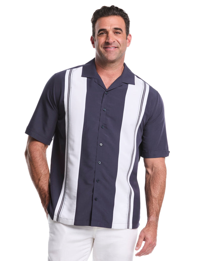 Big & Tall Soft Touch Color Block Shirt (Mood Indigo) 