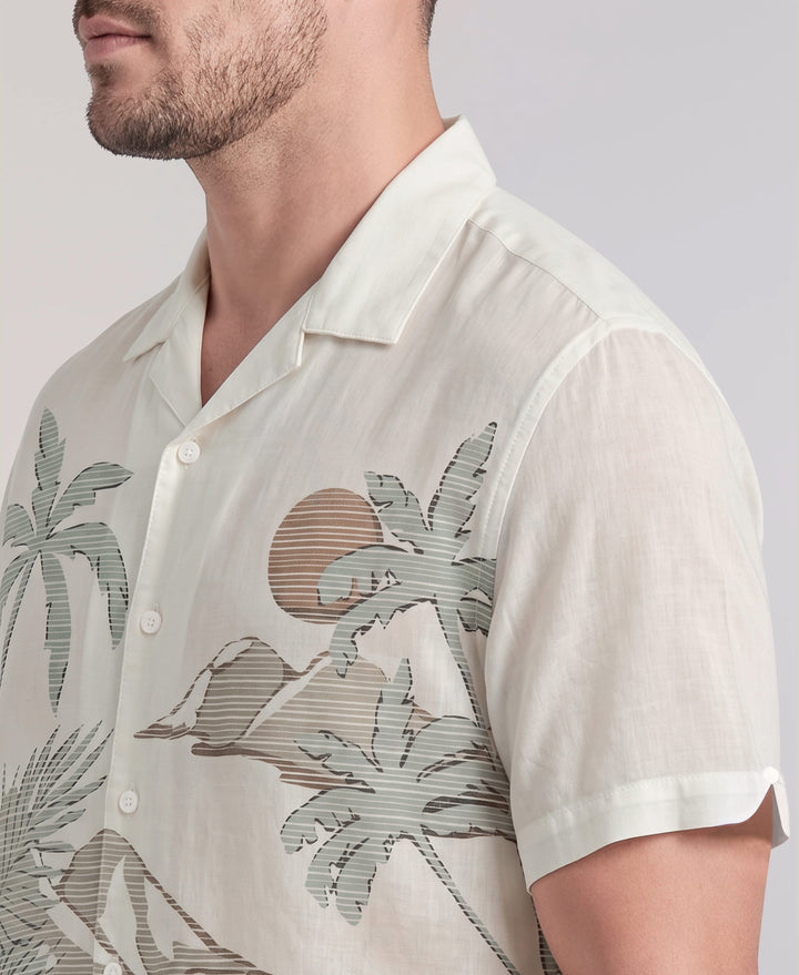 SS V/SLUB SCENIC PRINT (Egret) 