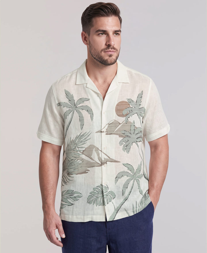 SS V/SLUB SCENIC PRINT (Egret) 