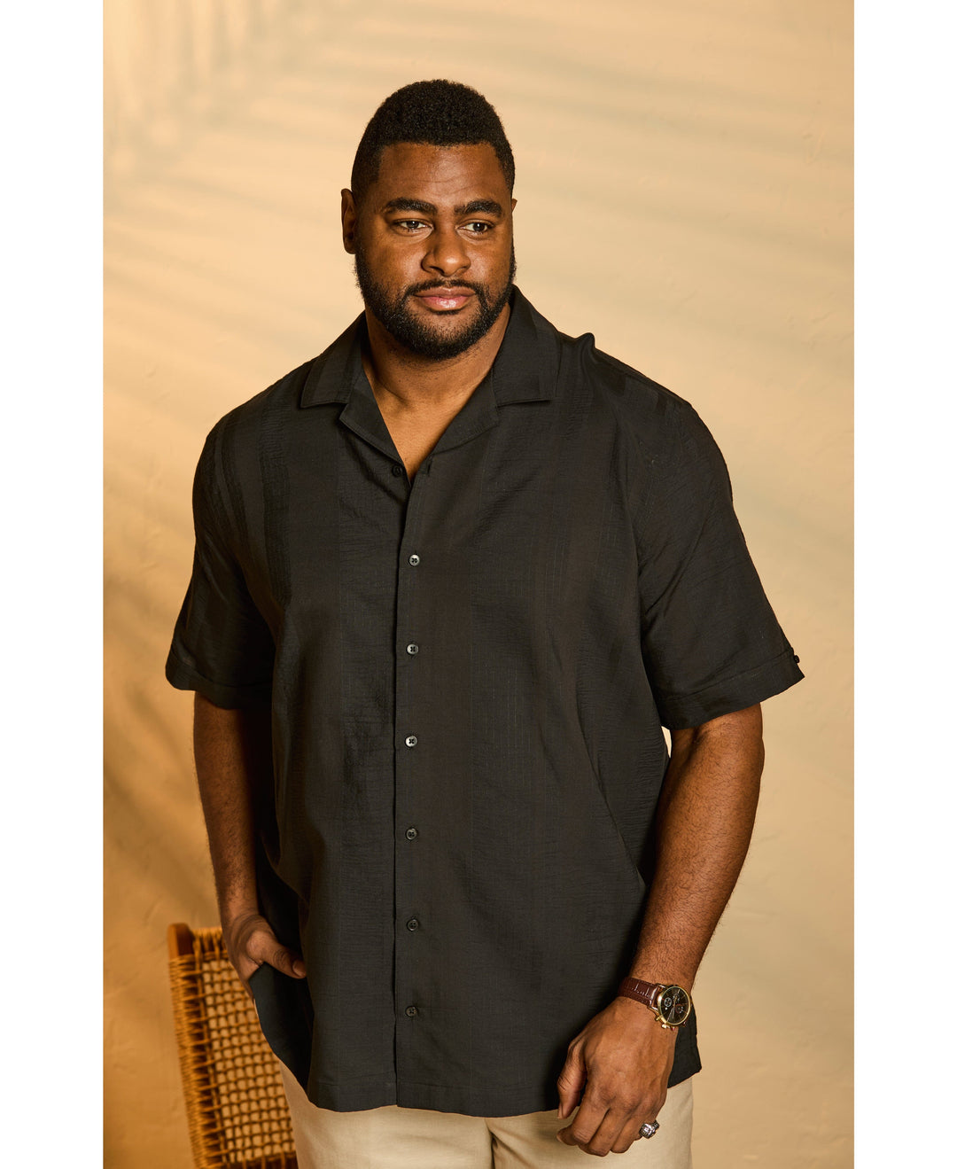 Big & Tall Seersucker Textured Shirt-Casual Shirts-Cubavera