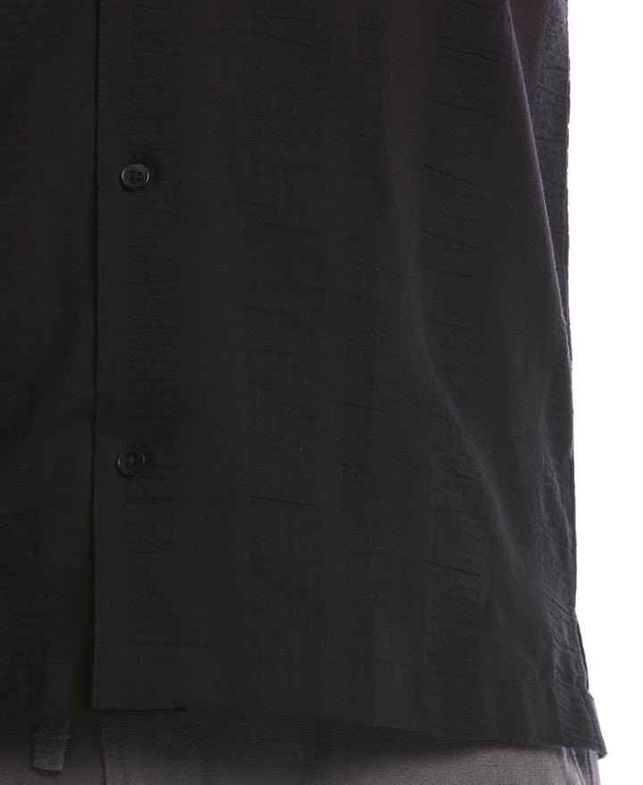 Big & Tall Seersucker Textured Shirt (Jet Black) 