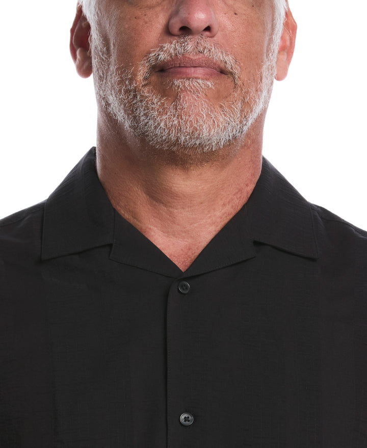 Big & Tall Seersucker Textured Shirt (Jet Black) 