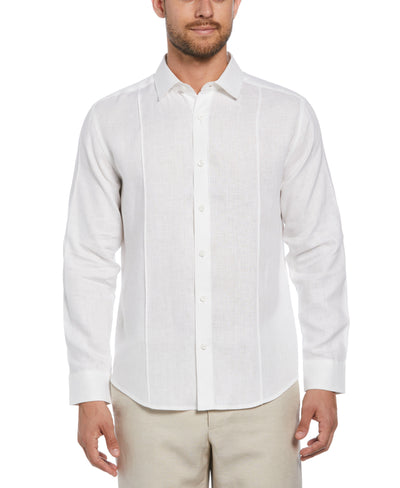 Big & Tall 100% Linen Tuck Shirt (Bright White) 