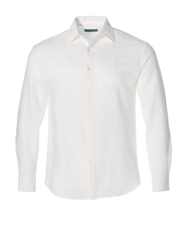 Big & Tall Solid Linen Sport Shirt (Bright White) 