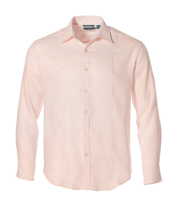 Big & Tall Solid Linen Sport Shirt (Pink Dogwood) 