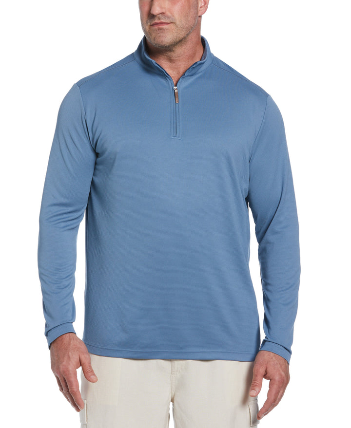 Big & Tall 1/4 Zip Long Sleeve Sweater (Captains Blue) 
