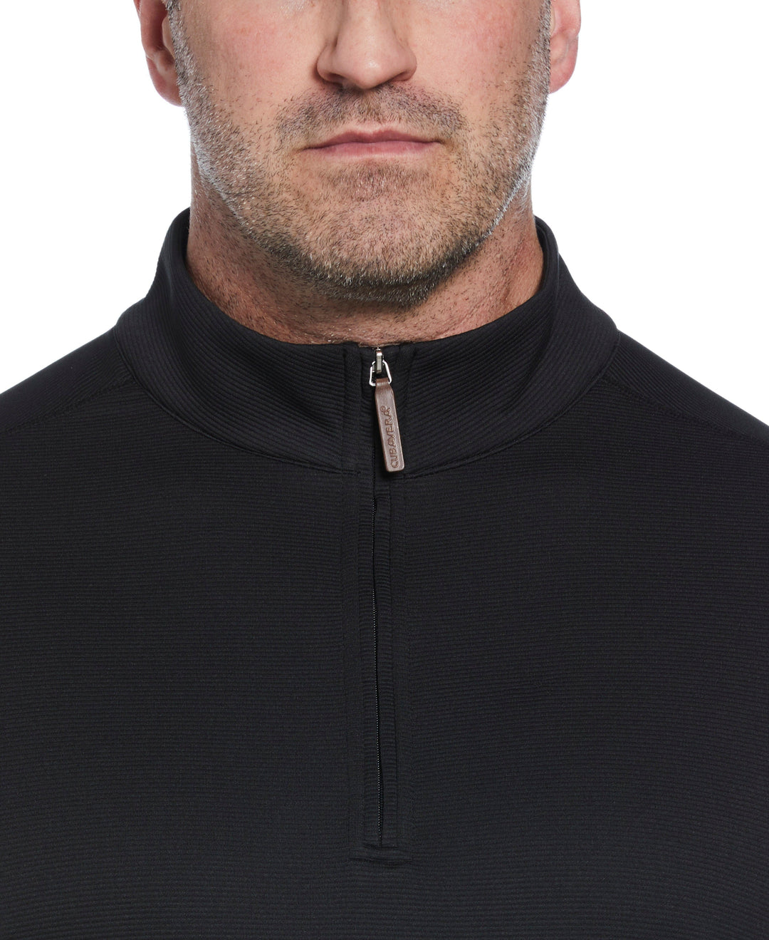 Big & Tall 1/4 Zip Long Sleeve Sweater (Jet Black) 