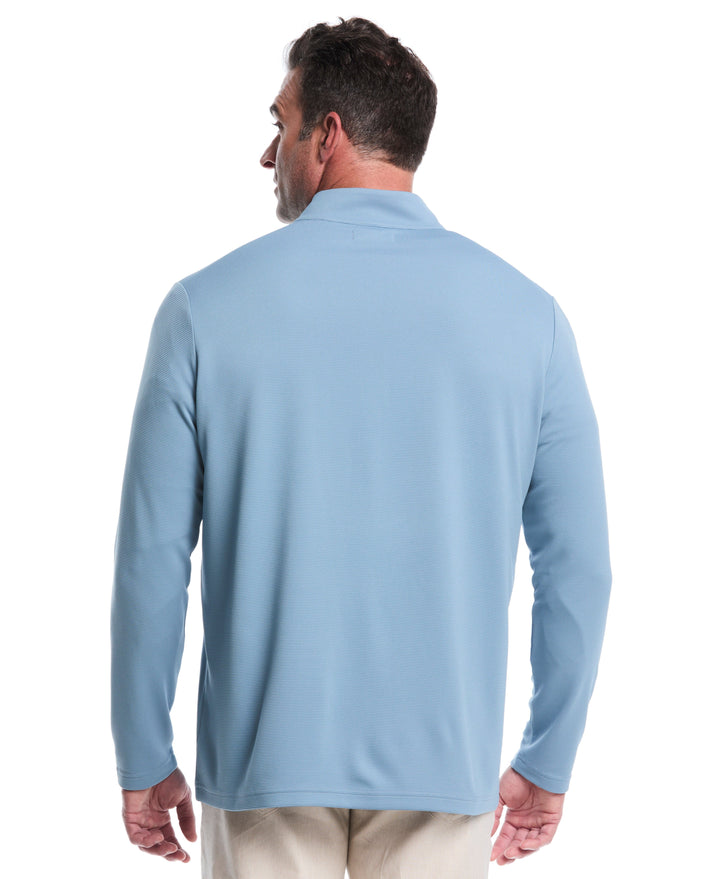 Big & Tall 1/4 Zip Long Sleeve Sweater (Windward Blue) 