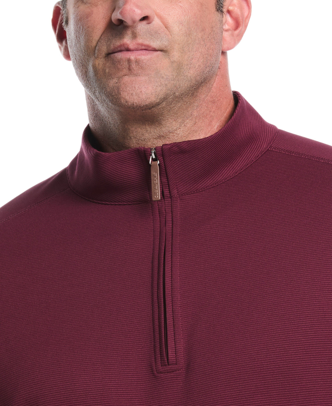 Big & Tall 1/4 Zip Long Sleeve Sweater (Windsor Wine) 