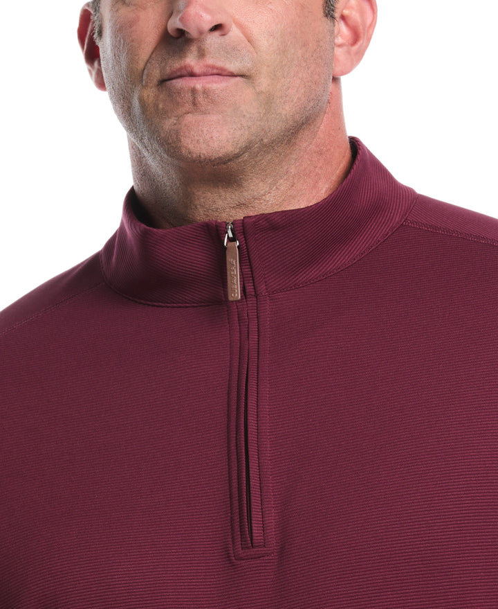 Big & Tall 1/4 Zip Long Sleeve Sweater (Windsor Wine) 