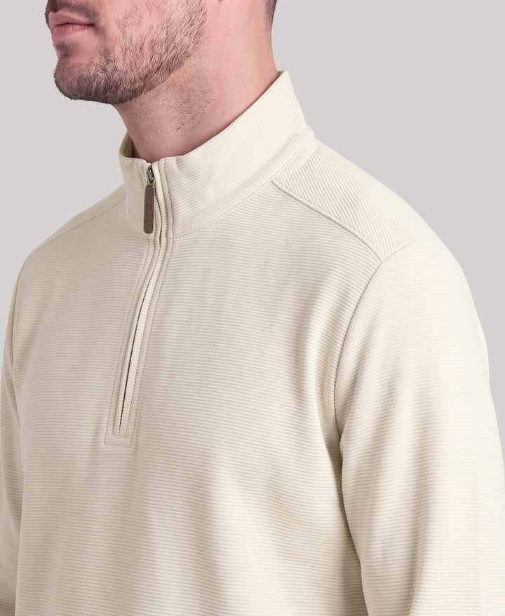 Big & Tall 1/4 Zip Long Sleeve Sweater (Rainy Day) 