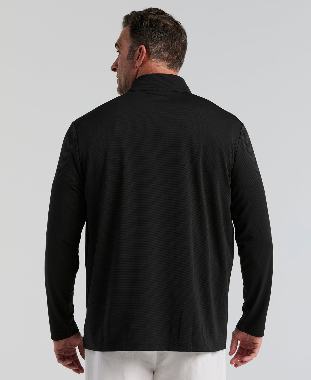 Big & Tall 1/4 Zip Long Sleeve Sweater (Jet Black) 