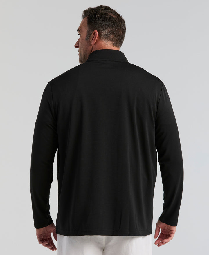 Big & Tall 1/4 Zip Long Sleeve Sweater (Jet Black) 