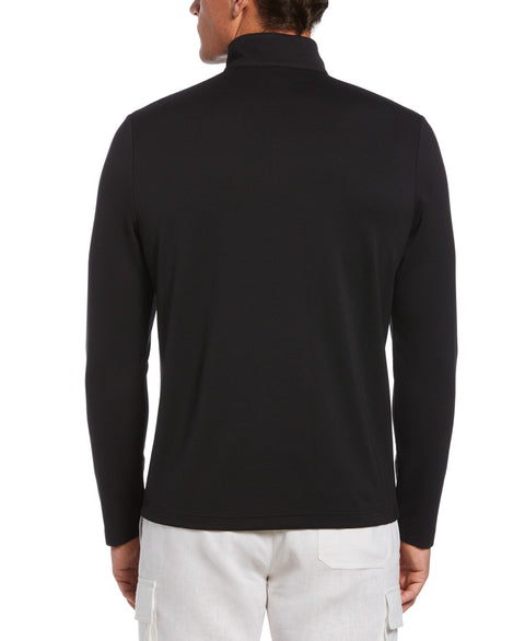 Big & Tall Solid Textured Quarter-Zip Pullover Sweater-Sweaters-Cubavera