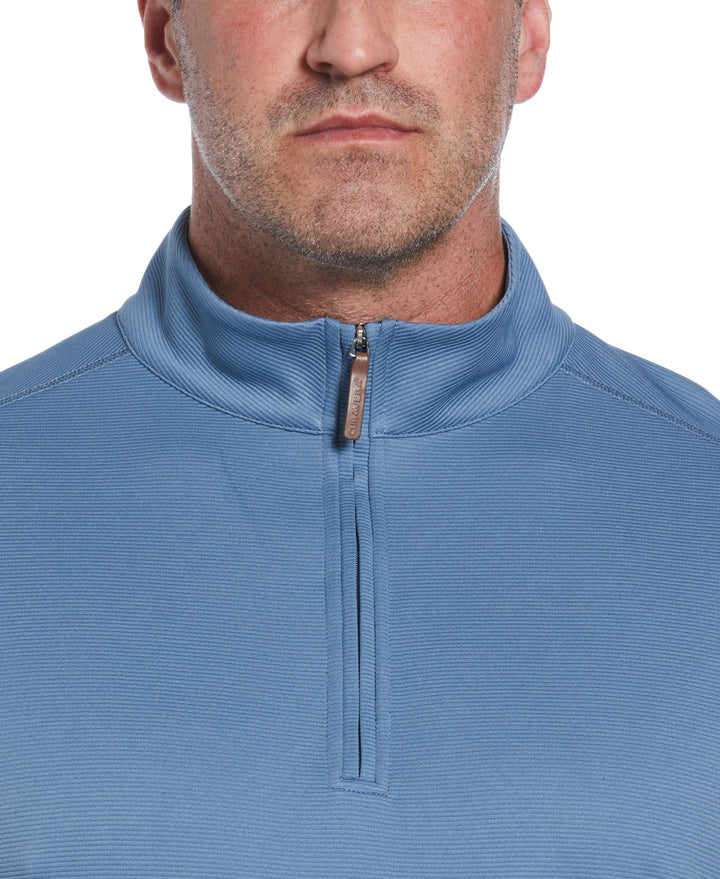 Big & Tall 1/4 Zip Long Sleeve Sweater (Captains Blue) 