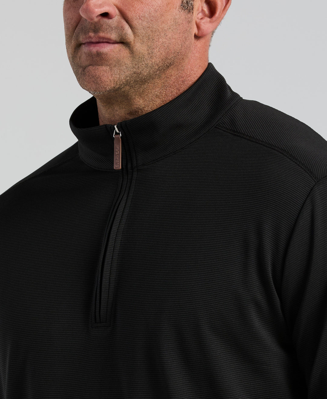 Big & Tall 1/4 Zip Long Sleeve Sweater (Jet Black) 