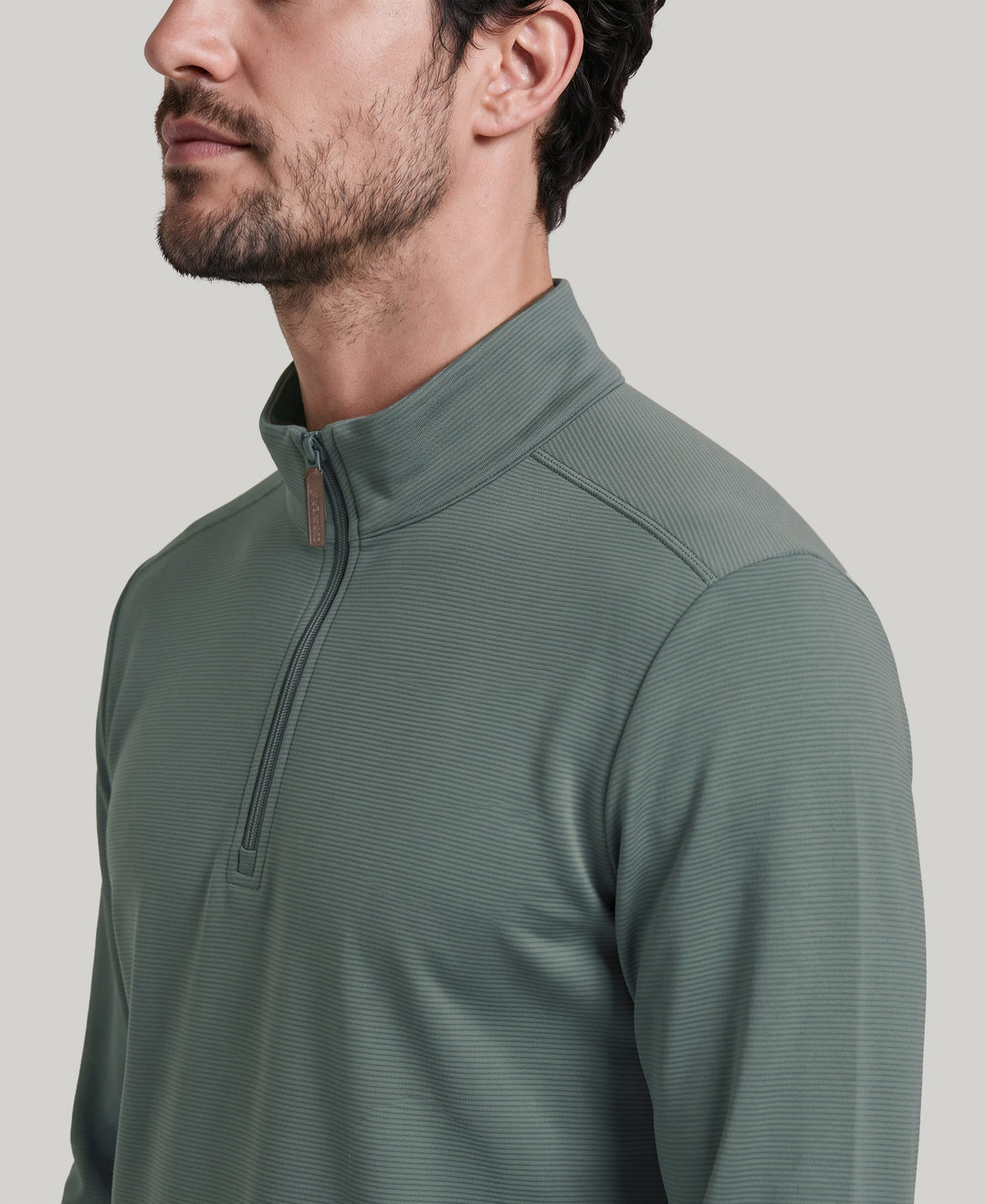 1/4 Zip Long Sleeve Sweater (Balsam Green) 