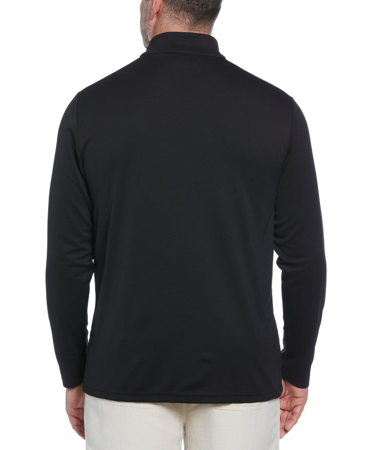 Big & Tall 1/4 Zip Long Sleeve Sweater (Jet Black) 