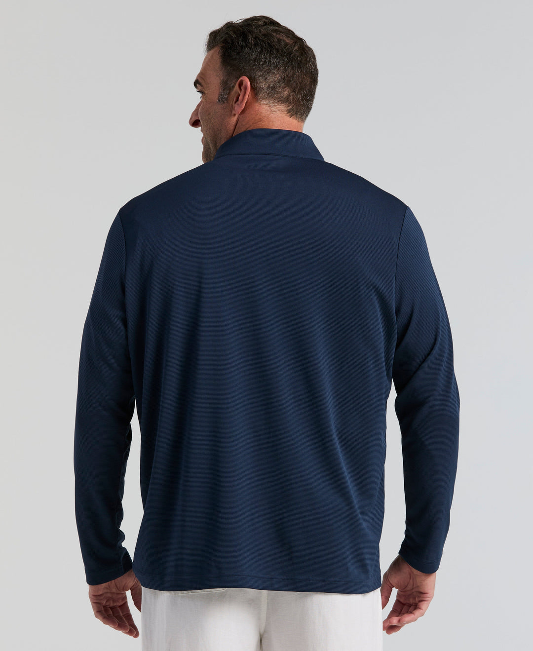 Big & Tall 1/4 Zip Long Sleeve Sweater (Dress Blues) 