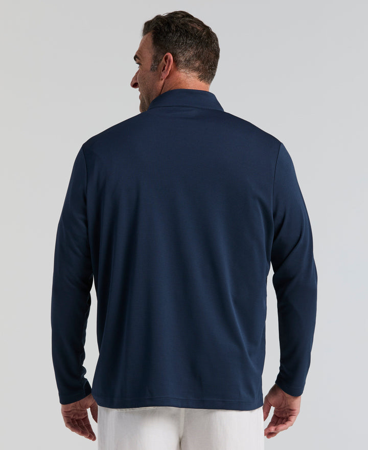 Big & Tall 1/4 Zip Long Sleeve Sweater (Dress Blues) 