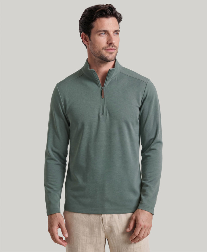 1/4 Zip Long Sleeve Sweater (Balsam Green) 