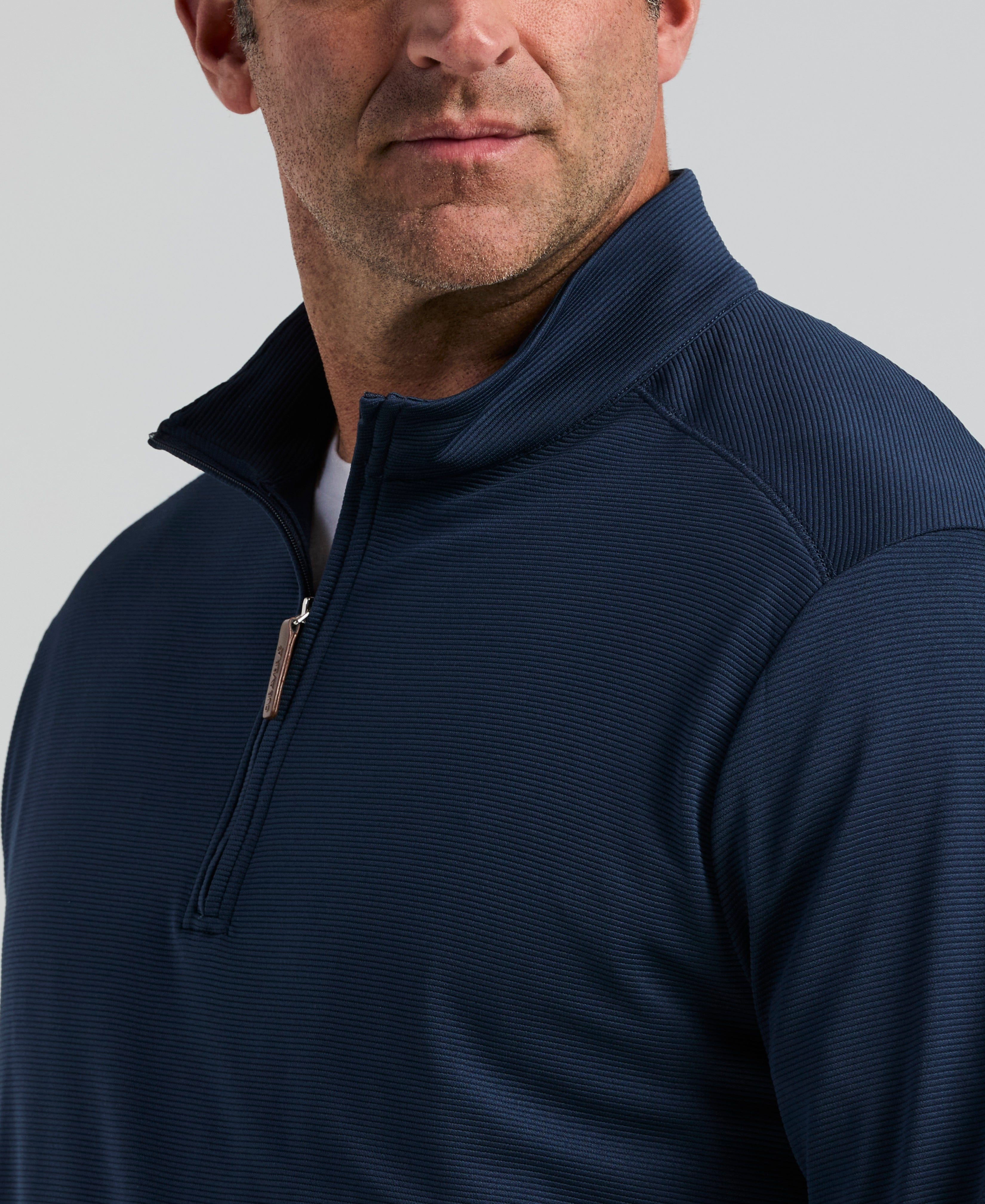 Big & Tall Solid Textured 1/4 Zip Pullover Sweater – Cubavera