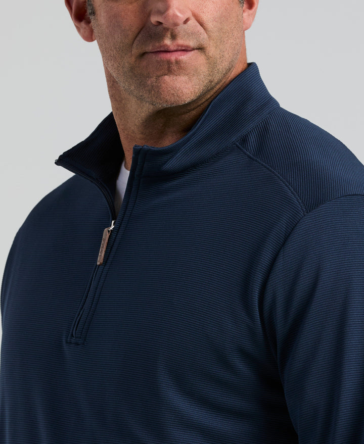 Big & Tall 1/4 Zip Long Sleeve Sweater (Dress Blues) 