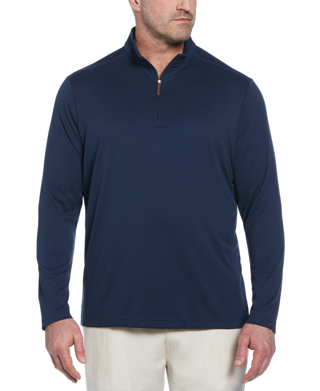 Big & Tall 1/4 Zip Long Sleeve Sweater (Dress Blues) 