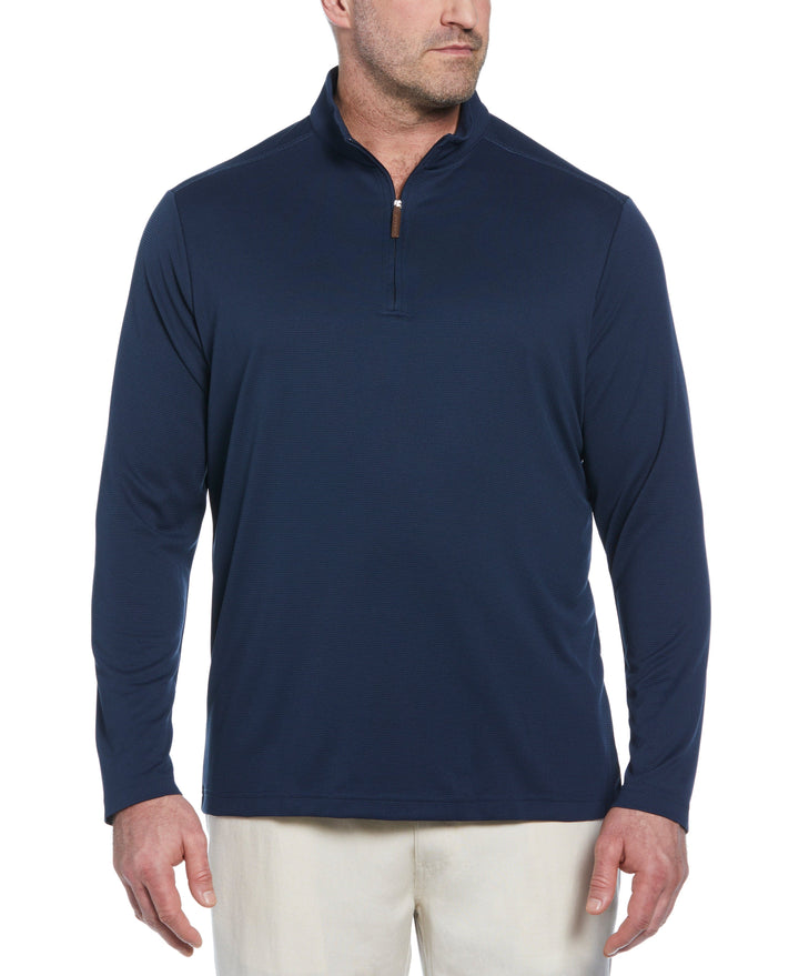 Big & Tall 1/4 Zip Long Sleeve Sweater (Dress Blues) 