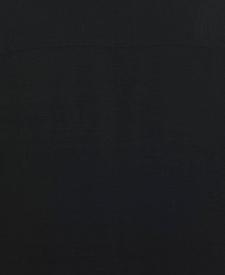 Big & Tall Solid Textured Cuban Collar Shirt (Jet Black) 