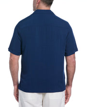 Big & Tall Solid Textured Cuban Collar Shirt (Estate Blue) 