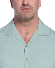 Big & Tall Solid Textured Cuban Collar Shirt (Blue Surf) 