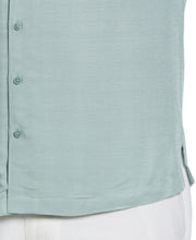 Big & Tall Solid Textured Cuban Collar Shirt (Blue Surf) 