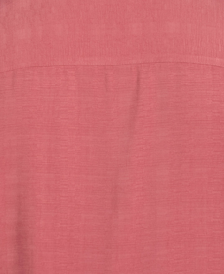 Big & Tall Solid Textured Cuban Collar Shirt (Dusty Cedar) 