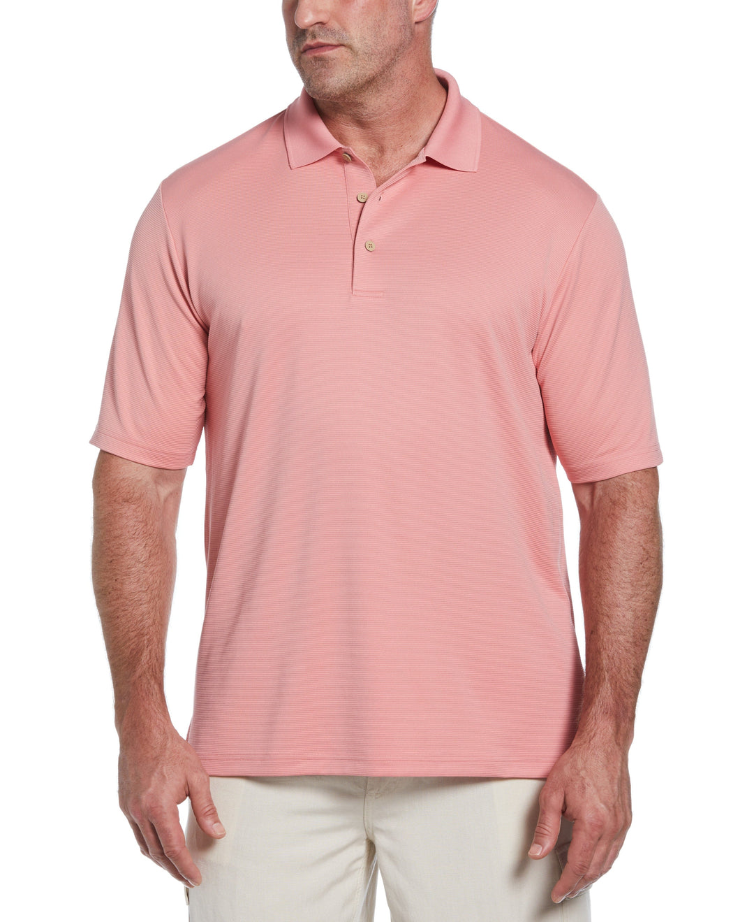 Big & Tall Solid Textured Polo (Brandied Apricot) 