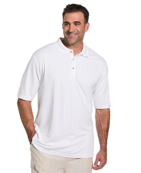 Big & Tall Solid Textured Polo-Polos-Bright White-2X-Cubavera
