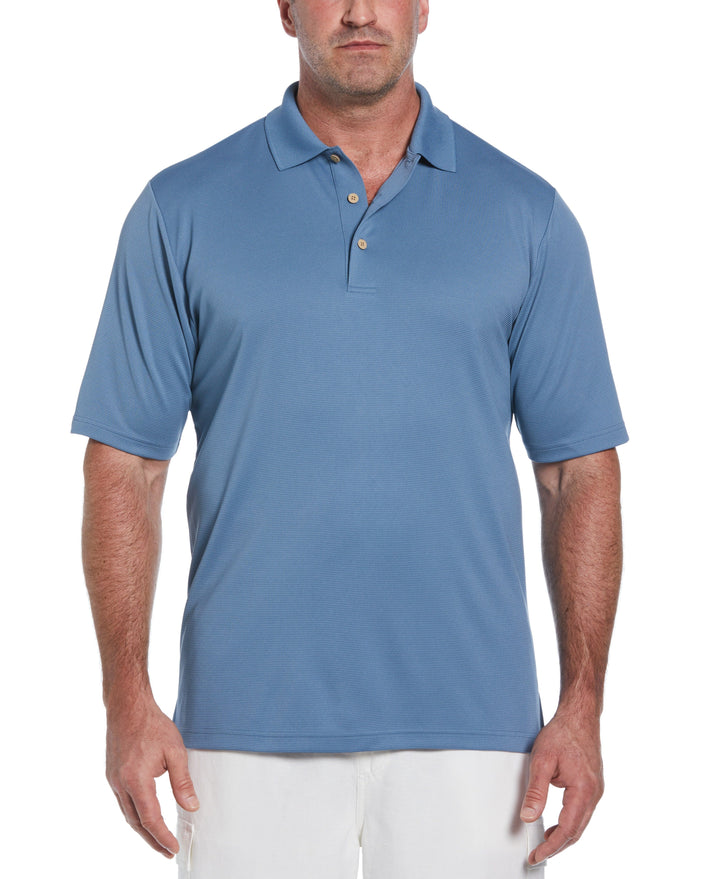 Big & Tall Solid Textured Polo (Captains Blue) 