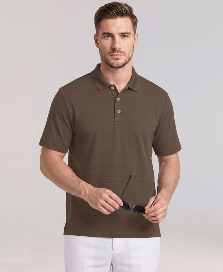 Solid Textured Polo (Chocolate Chip) 