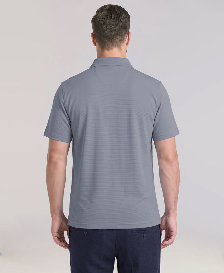Big & Tall Solid Textured Polo (Dusty Blue) 