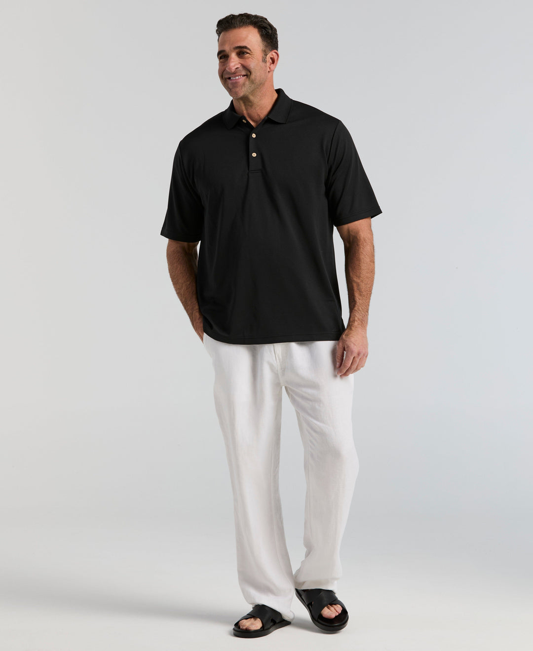 Big & Tall Ottoman Polo Shirt (Jet Black) 