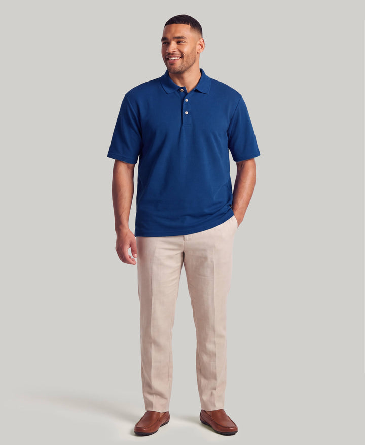 Big & Tall Ottoman Polo Shirt (Bellwether Blue) 