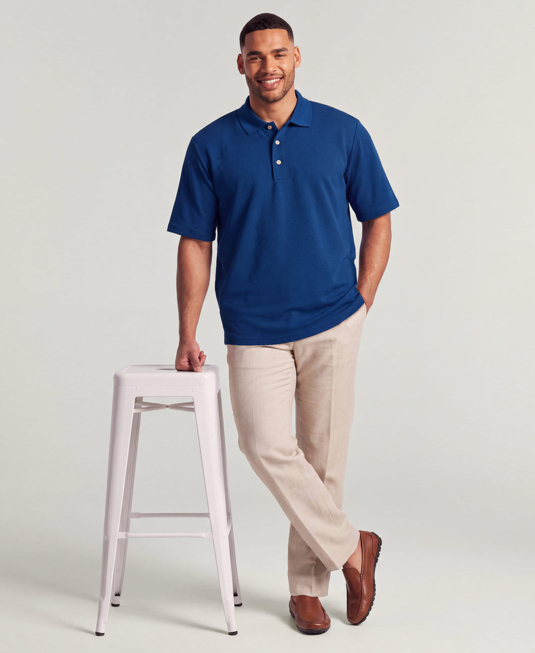 Big & Tall Ottoman Polo Shirt (Bellwether Blue) 