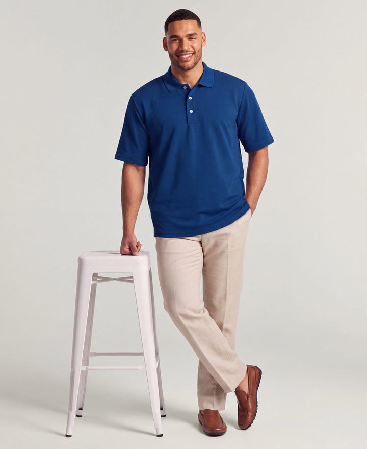 Big & Tall Ottoman Polo Shirt (Bellwether Blue) 