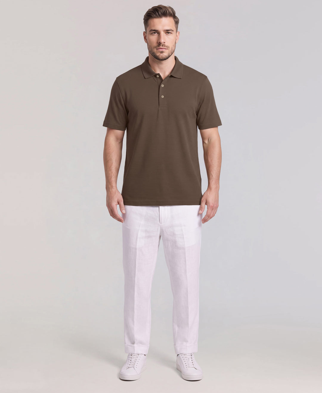 Solid Textured Polo (Chocolate Chip) 