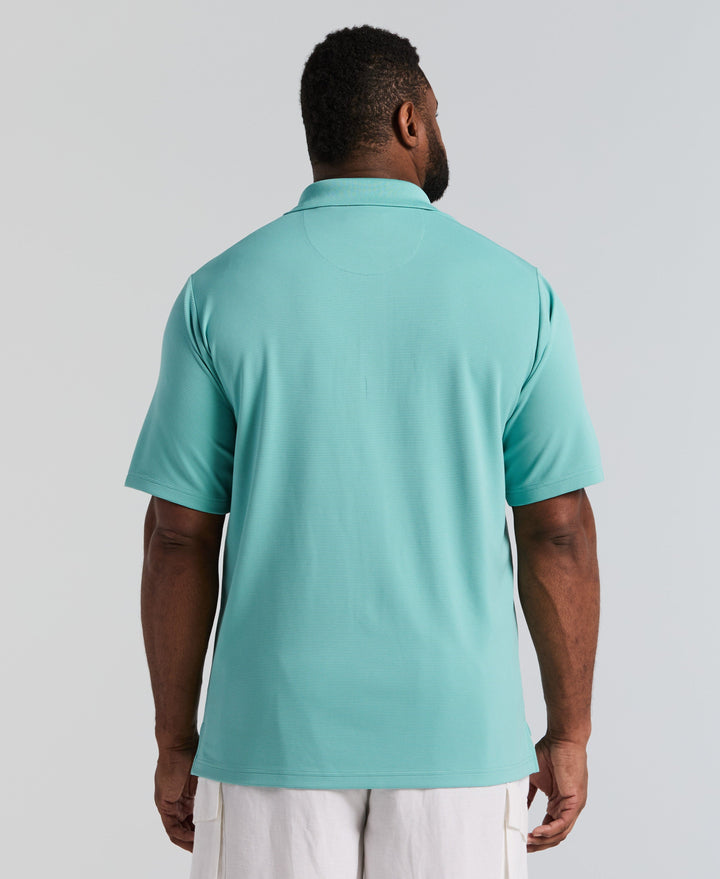 Big & Tall Ottoman Polo Shirt (Nile Blue) 